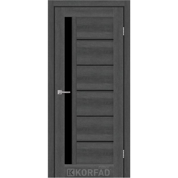 Межкомнатные двери KORFAD EXPRESS OCTAVIA Ясень Гранит Черное стекло
