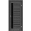 Межкомнатные двери KORFAD EXPRESS OCTAVIA Ясень Гранит Черное стекло