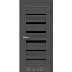 Межкомнатные двери KORFAD EXPRESS PESTO Ясень Гранит Черное стекло