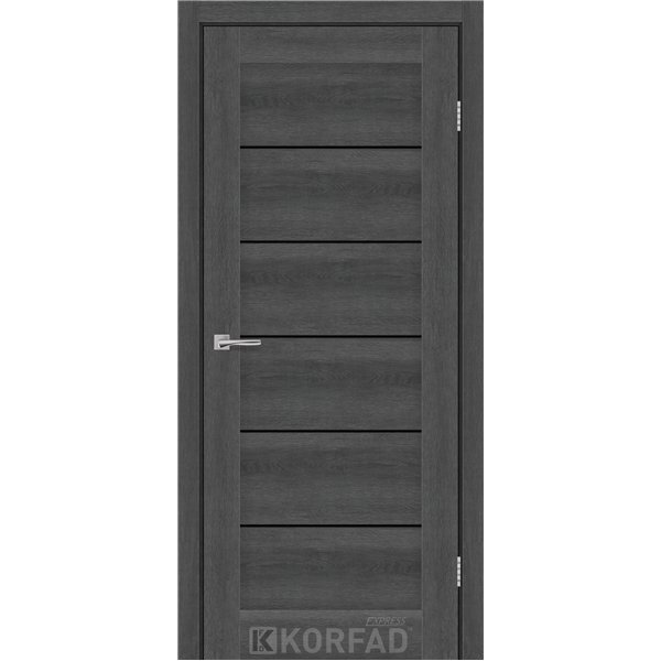 Межкомнатные двери KORFAD EXPRESS RIVIERA Ясен Гранит Черное стекло
