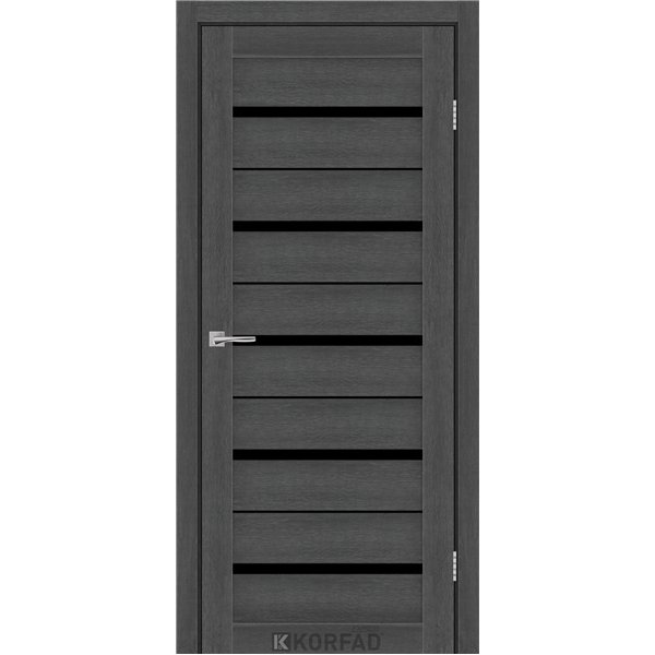 Межкомнатные двери KORFAD EXPRESS ROXTON Ясень Гранит Черное стекло