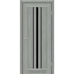 Межкомнатные двери KORFAD EXPRESS ALLEGRO Ясень Стальной Черное стекло