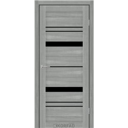 Межкомнатные двери KORFAD EXPRESS BELMINA Ясень Стальной Черное стекло