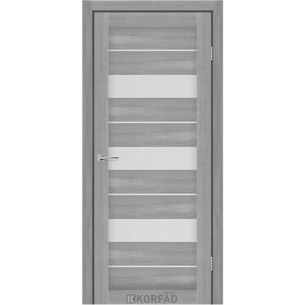 Межкомнатные двери KORFAD EXPRESS CORRIS Ясень Стальной Стекло Сатин