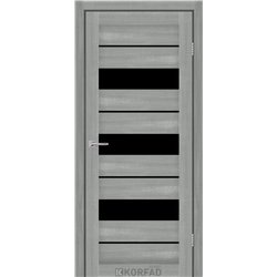 Межкомнатные двери KORFAD EXPRESS CORRIS Ясень Стальной Черное стекло