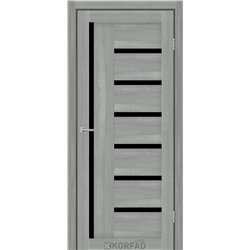 Межкомнатные двери KORFAD EXPRESS HELENA Ясень Стальной Черное стекло