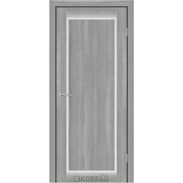 Межкомнатные двери KORFAD EXPRESS LEGACY Ясень Стальной Стекло Сатин