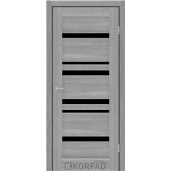 Межкомнатные двери KORFAD EXPRESS MARTINA Ясень Стальной Черное стекло