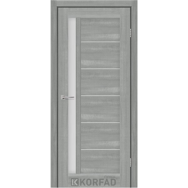 Межкомнатные двери KORFAD EXPRESS OCTAVIA Ясень Стальной Стекло Сатин