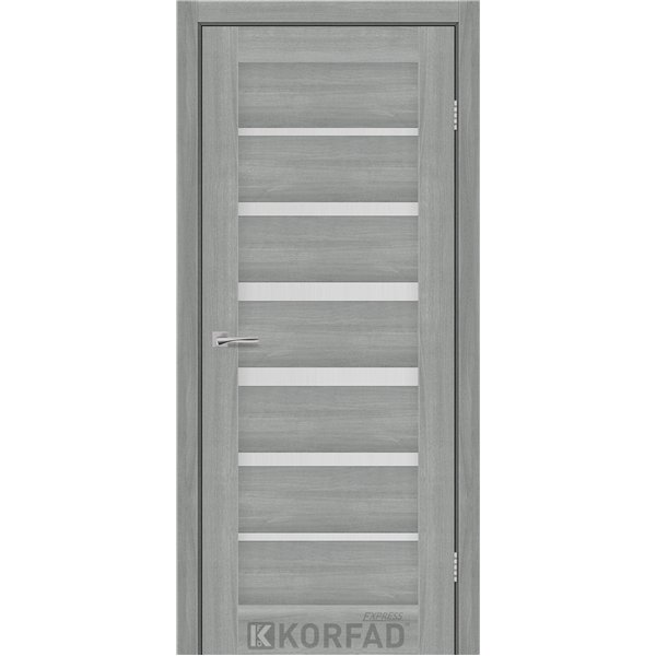 Межкомнатные двери KORFAD EXPRESS PESTO Ясень Стальной Стекло Сатин