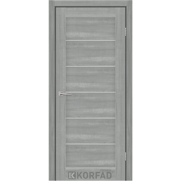 Межкомнатные двери KORFAD EXPRESS RIVIERA Ясень Стальной Стекло Сатин