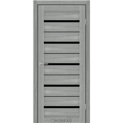 Межкомнатные двери KORFAD EXPRESS ROXTON Ясень Стальной Черное стекло