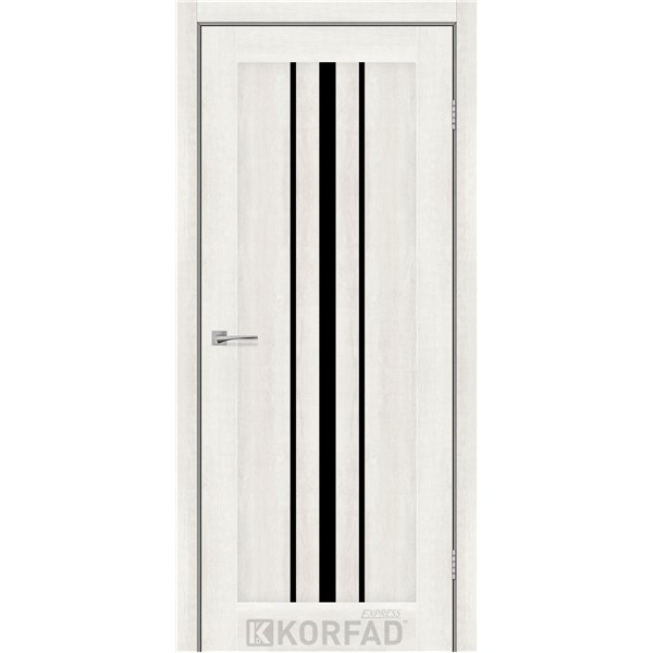 Межкомнатные двери KORFAD EXPRESS ALLEGRO Ясень Шелковый Черное стекло