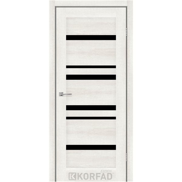 Межкомнатные двери KORFAD EXPRESS MARTINA Ясень Шелковый Черное стекло