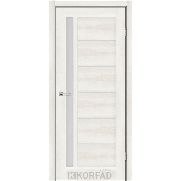 Межкомнатные двери KORFAD EXPRESS OCTAVIA Ясень Шелковый Стекло Сатин