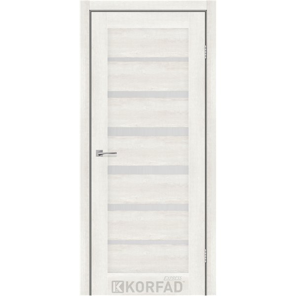 Межкомнатные двери KORFAD EXPRESS PESTO Ясень Шелковый Стекло Сатин