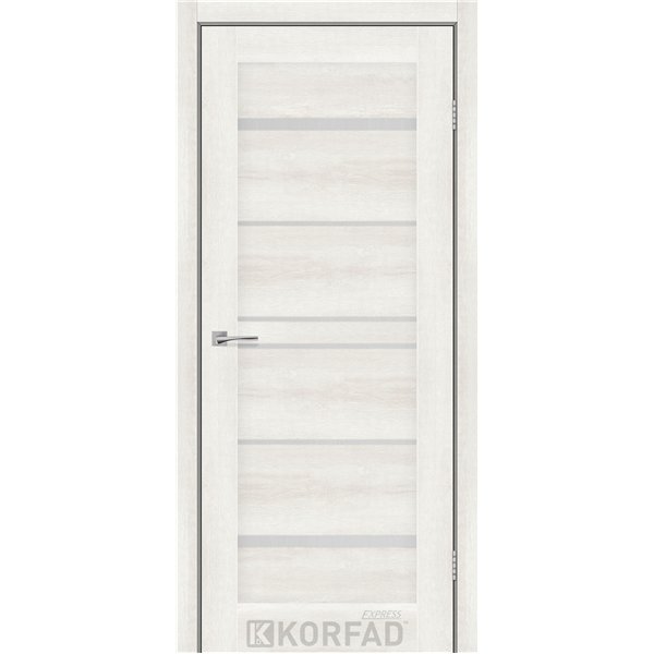 Міжкімнатні двері KORFAD EXPRESS VISTA Ясен Шовковий Скло Сатин