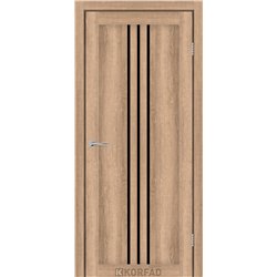 Межкомнатные двери KORFAD EXPRESS STILTON Кастелло Карамель Черное стекло
