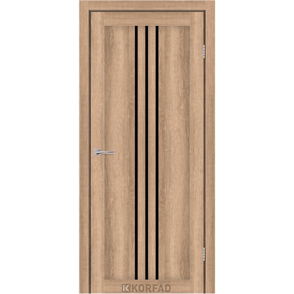 Межкомнатные двери KORFAD EXPRESS STILTON Кастелло Карамель Черное стекло