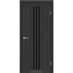 Межкомнатные двери KORFAD EXPRESS STILTON Бетон Графит Черное стекло