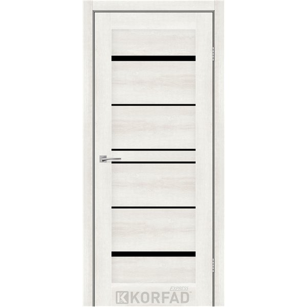 Межкомнатные двери KORFAD EXPRESS VISTA Ясень Шелковый Черное стекло