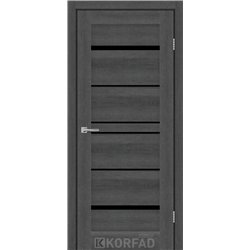 Межкомнатные двери KORFAD EXPRESS VISTA Ясен Гранит Черное стекло