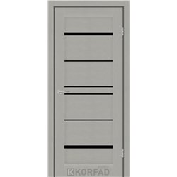 Межкомнатные двери KORFAD EXPRESS VISTA Сатин Жемчужный Черное стекло