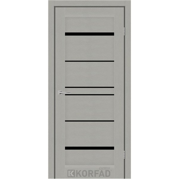 Межкомнатные двери KORFAD EXPRESS VISTA Сатин Жемчужный Черное стекло