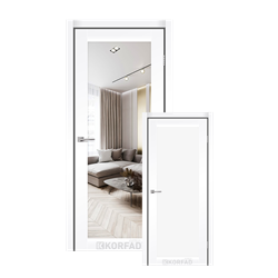 Межкомнатные двери KORFAD EXPRESS ARTESIA Белый Мат Зеркало серебряное Глухое