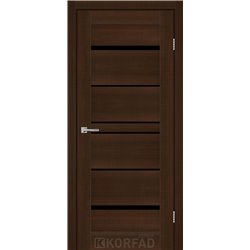 Межкомнатные двери KORFAD EXPRESS VISTA Каштан Бурбон Черное стекло
