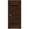 Межкомнатные двери KORFAD EXPRESS VISTA Каштан Бурбон Черное стекло