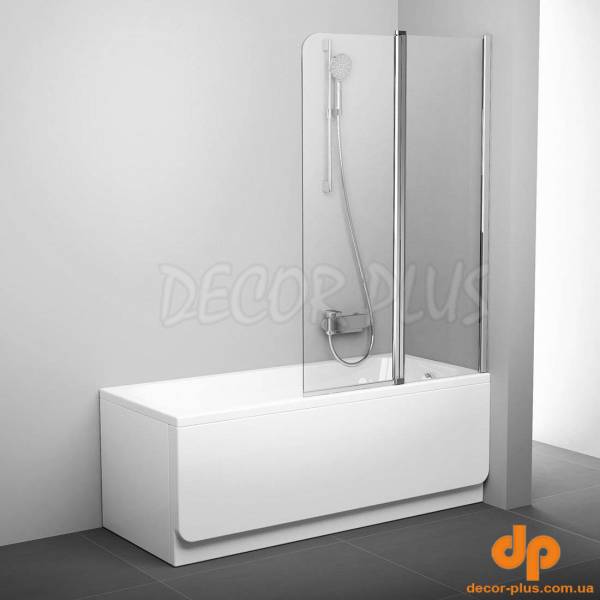 Шторка для ванни двохелементна CVS2-100 R Transparent