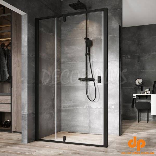 Душова стінка нерухома одноелементна NPSS-90 Transparent Black 90O70300Z1 RAVAK