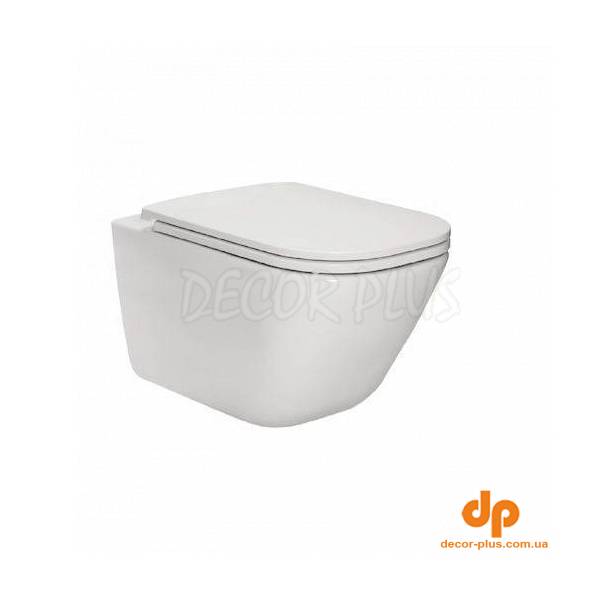 Унітаз підвісний Gap Rimless з кришкою Slim soft-close (A34H470000), Roca
