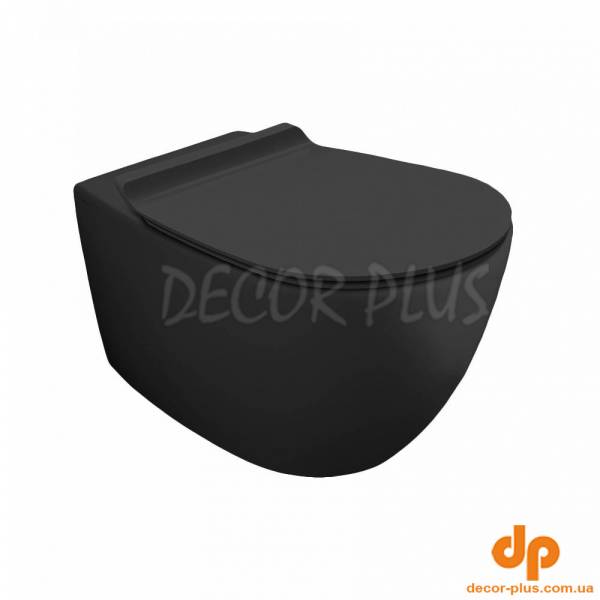 Унітаз підвісний Vignoni Rimless VI18 з кришкою soft-close Black matt VI18-F85-VI004NM SIMAS