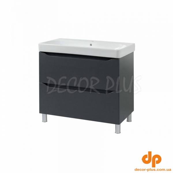 Шафка з умивальником 90 Smile Square Grey matt SM-90 НС+500.251.01.1 Air-Line