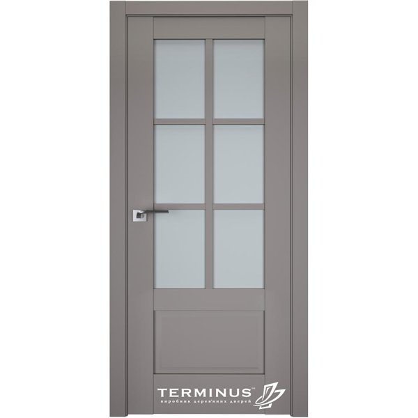 Двері міжкімнатні Термінус NEO-SOFT  модель 602  Onyx  скло матове світле + решітка
