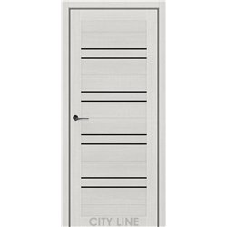 Двері міжкімнатні CITY LINE EXPRESS RAIMOND Котон Крем Чорне скло