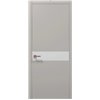 Міжкімнатні двері Папа Карло  PL-03 світло сірий супермат скло бiле