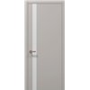 Міжкімнатні двері Папа Карло  PL-04 світло сірий супермат скло бiле
