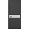 Міжкімнатні двері Папа Карло  PL-03 темно сірий супермат скло бiле