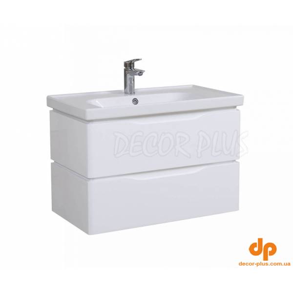 Шафка з умивальником підвісна Венеція Біла Frame 80, Аква Родос