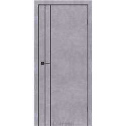 Двері міжкімнатні Darumi PLATO LINE PTL-05 Сірий бетон алюмінієвий молдинг Алюмінієвий торець