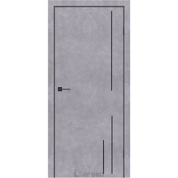 Двері міжкімнатні Darumi PLATO LINE PTL-06 Сірий бетон алюмінієвий молдинг Алюмінієвий торець 