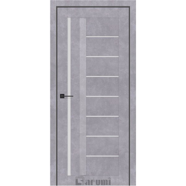 Двері міжкімнатні Darumi FLORIANA 01 Сірий бетон Сатин білий