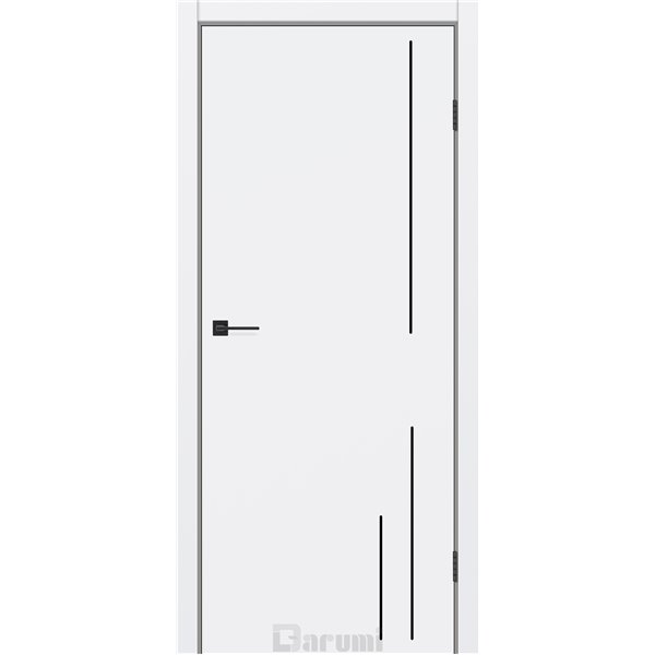Двери межкомнатные Darumi PLATO LINE PTL-06 Белый матовый алюминиевый молдинг Алюминиевый торец