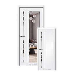 Двери межкомнатные Darumi FLORIANA 02 Белое матовое матовое зеркало