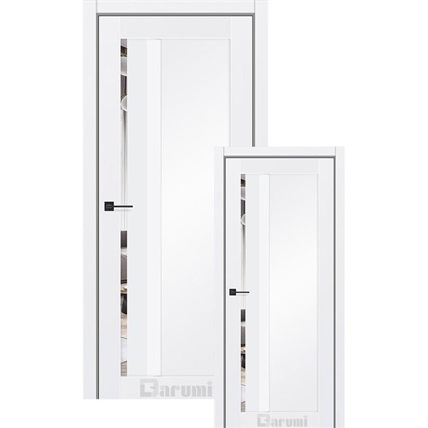 Двери межкомнатные Darumi FLORIANA 03 Белый матовый Черный
