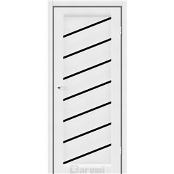 Двери межкомнатные Darumi ROSALIA Белый текстурный Черное