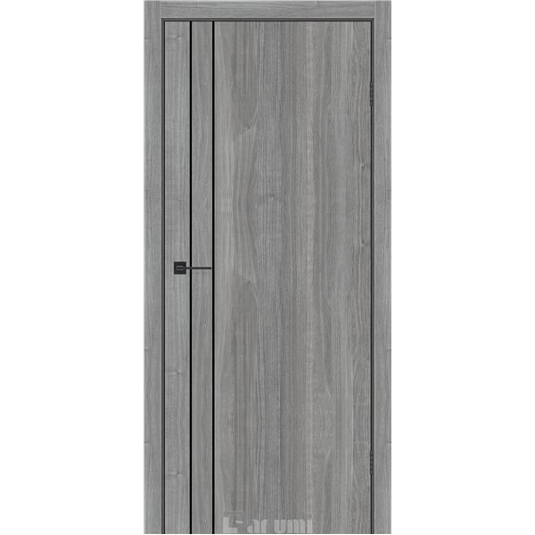 Двери межкомнатные Darumi PLATO LINE PTL-05 Орех грей ривер алюминиевый молдинг Алюминиевый торец